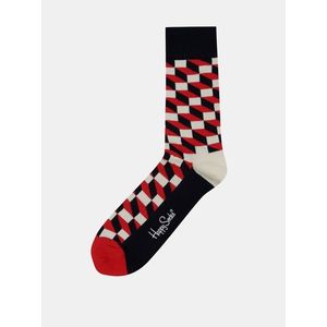 Černo-červené vzorované ponožky Happy Socks Filled Optic obraz