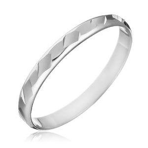 Prsten ze stříbra 925 - lesklé zbroušené tvary - Velikost: 60 obraz