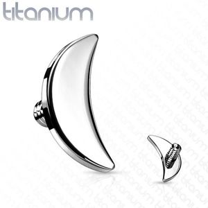 Titanová náhradní hlavička do implantátu, půlměsíc 4 mm, stříbrná barva, tloušťka 1, 6 mm obraz