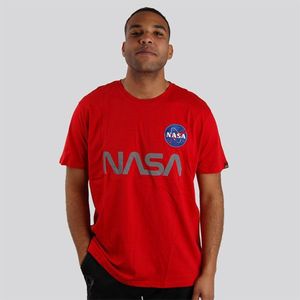 Pánské tričko alpha industries NASA Reflective T-Shirt Red obraz