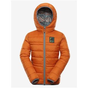 Šedo-oranžová dětská vzorovaná oboustranná bunda Alpine Pro IDIKO 2 obraz
