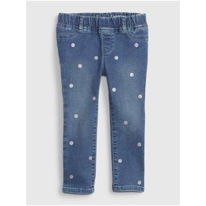 Modré dětské natahovací džíny s puntíky GAP obraz