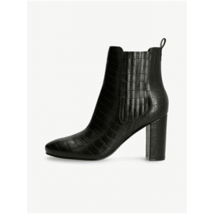 Černé dámské vzorované kotníkové boty na podpatku Guess obraz
