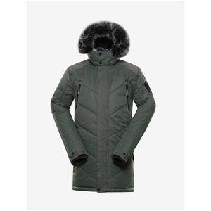 Tmavě zelená pánská zimní bunda s kapucí Alpine Pro ICYB 7 zelená obraz