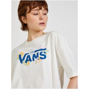 Bílé dámské vzorované tričko VANS obraz