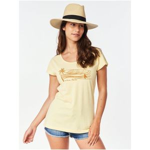Světle žluté dámské tričko s potiskem Rip Curl obraz