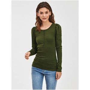Zelené dámské tričko GAP modern henley obraz