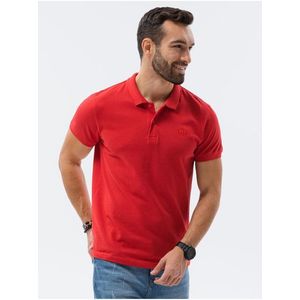 Červené pánské basic polo tričko Ombre Clothing obraz