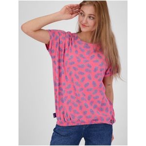 Tmavě růžové dámské vzorované tričko Alife and Kickin obraz