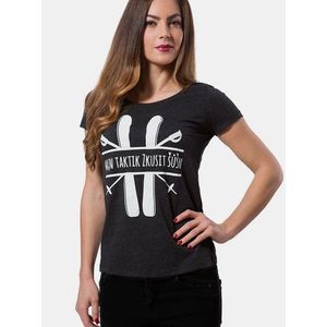 Tmavě šedé dámské tričko Majn Taktik Zkusit Šůšn Differenta Design obraz