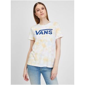 Žluto-krémové dámské vzorované tričko VANS obraz