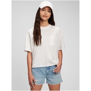Smetanové holčičí tričko Teen z organické bavlny GAP obraz