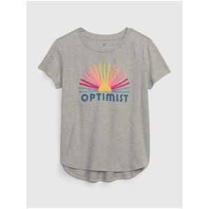 Šedé holčičí tričko GAP Optimist obraz