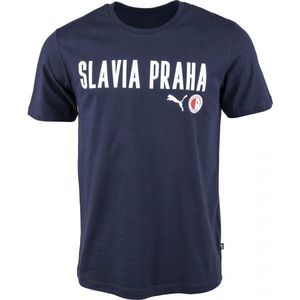 Puma SLAVIA PRAGUE GRAPHIC TEE Pánské triko, tmavě modrá, velikost obraz