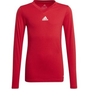 adidas TEAM BASE LONG SLEEVE TEE Juniorské fotbalové triko, červená, velikost obraz