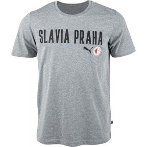 Puma SLAVIA PRAGUE GRAPHIC TEE Pánské triko, šedá, velikost obraz