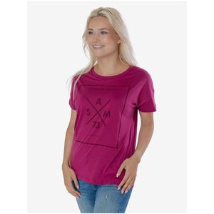 Tmavě růžové dámské tričko s potiskem SAM 73 obraz