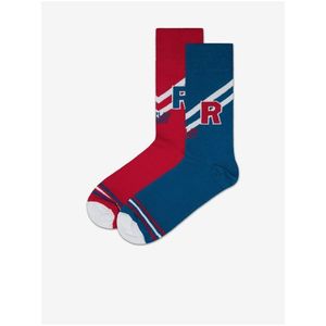 Sada dvou párů ponožek v červené a modré barvě Replay Banderole obraz