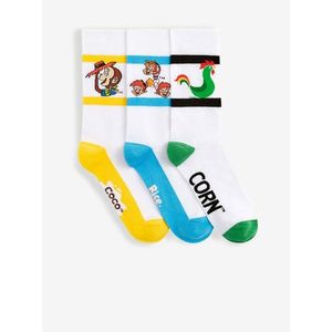 Sada tří pánských ponožek v bílé barvě Celio Kellogg's obraz