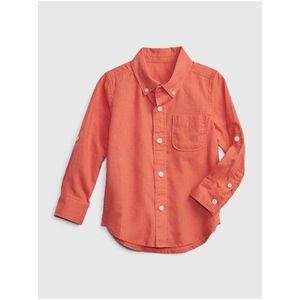 Oranžová klučičí košile z bavlny a lnu GAP obraz