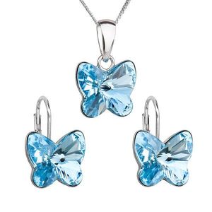 Evolution Group Sada šperků s krystaly Swarovski náušnice a přívěsek modrý motýl 39142.3 obraz