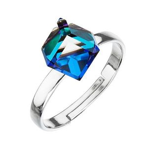 Evolution Group Stříbrný prsten s krystaly modrá kostička 35011.5 bermuda blue obraz