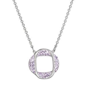 Evolution Group Stříbrný náhrdelník s krystaly Swarovski fialový 32016.3 violet obraz