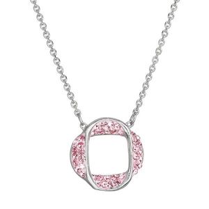 Evolution Group Stříbrný náhrdelník s krystaly Swarovski růžový 32016.3 lt.rose obraz