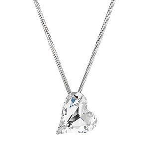 Evolution Group Stříbrný náhrdelník krystal srdce bílé 72071.1 crystal obraz