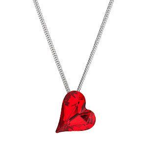 Evolution Group Stříbrný náhrdelník krystal srdce červené 72071.3 lt.siam obraz