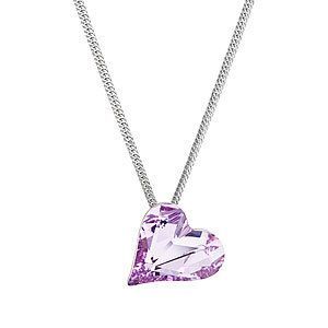 Evolution Group Stříbrný náhrdelník krystal srdce fialové 72071.3 violet obraz