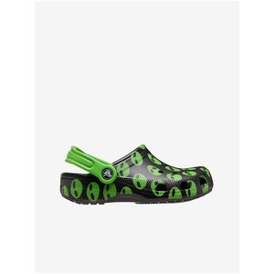 Zeleno-černé vzorované dětské pantofle Crocs Classic obraz