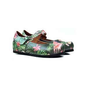Zelené dámské sandály s tropickým vzorem Goby Paradise obraz