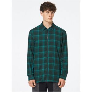 Zelená pánská lehká kostkovaná košilová bunda Oakley obraz