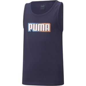 Puma ALPHA SLEEVELESSENTIALS TEE Dětské, sportovní triko, tmavě modrá, velikost obraz