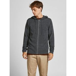 Tmavě šedá basic mikina s kapucí Jack & Jones Hill Knit obraz