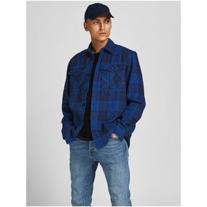 Modrá kostkovaná košile Jack & Jones Royal obraz