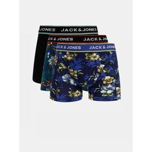 Sada tří boxerek v modré a černé barvě Jack & Jones Flower obraz