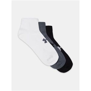 Sada tří unisex ponožek v bílé šedé a černé barvě Under Armour UA Core Low Cut. obraz