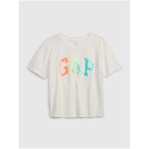 Bílé holčičí tričko organic logo GAP obraz