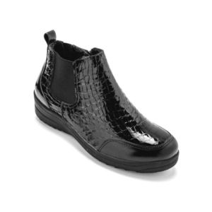 Kotníkové boty z lakované kůže, černé černá 38 obraz