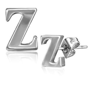 Ocelové náušnice - písmenko Z, puzetky obraz
