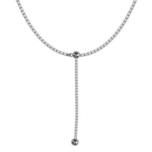 Stříbrný 925 náhrdelník, navlékací - hustě pospojovaná hranatá očka, lesklé kuličky obraz