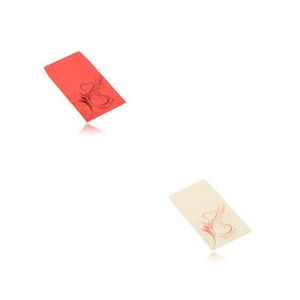 Papírová dárková obálka menšího formátu - motiv srdíčkového ornamentu, 50 x 85 mm - Barva: Červená obraz