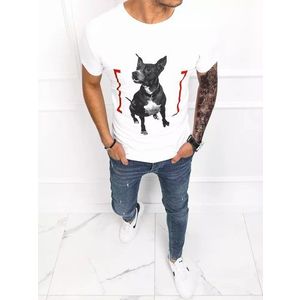 Bílé bavlněné tričko s moderním potiskem Dog obraz