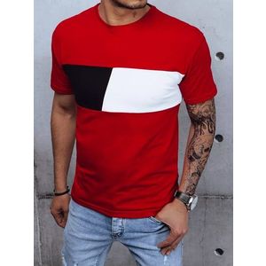 Stylové kontrastní tričko v červené barvě obraz