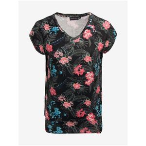 Černé dámské květované tričko ALPINE PRO PINEA obraz