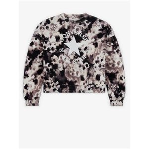 Krémovo-černá dámská květovaná mikina Converse obraz