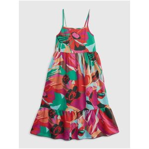 Barevné holčičí šaty květované šaty na ramínka GAP obraz
