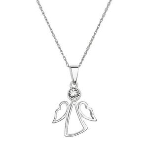 Evolution Group Stříbrný náhrdelník anděl se Swarovski krystalem bílý 32082.1 crystal obraz